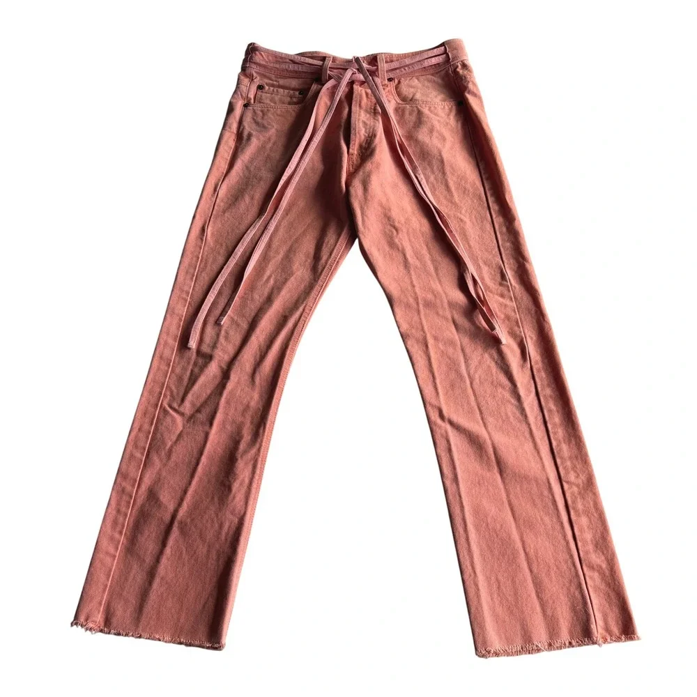 Vyner Articles Organic Cotton Denim‎ Raw Hem Karate Pants Jeans Orange 30 Waist